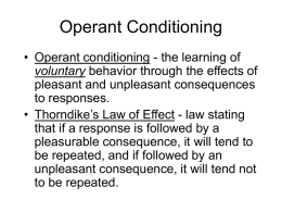 Operant Conditioning - Stephen F. Austin State University