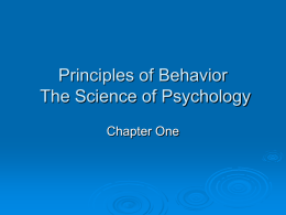 The Science of Psychology - Texas Christian University