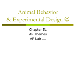 Animal Behavior & Experimental Design