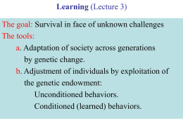Getting smart by learning (Lecture 3)