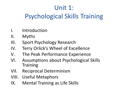 Unit 1: Psychological Skills Training