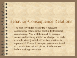 Behavior - Event Relationships