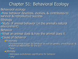 Chapter 51: Behavioral Ecology - Phelps