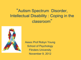 ASD & Intellectual Disability - Coping in the