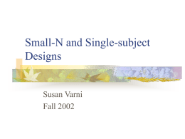 Small-N and Single