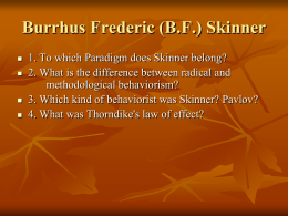 B.F.Skinner - Personal Web Pages