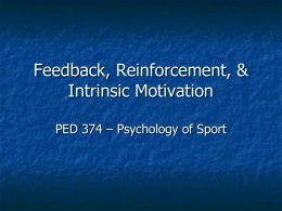 Feedback Reinforcement and Intrinsic Motivation