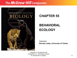 chapter 55 behavioral ecology