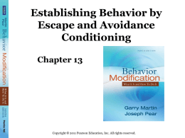 Escape and Avoidance Conditioning