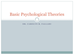 Basic Psychological Theories