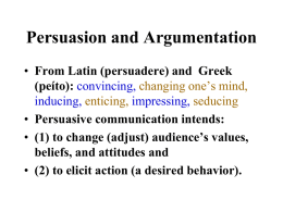 Persuasion and Argumentation