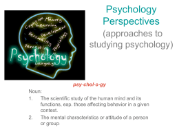 Psychology Perspectives