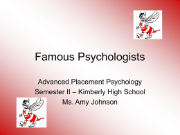 Famous Psychologists PowerPoint Review