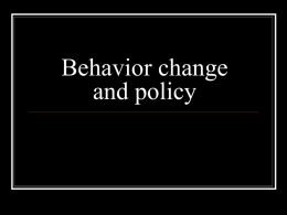 Behavior change and policy