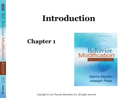 Chapter 1 Introduction to Behavior Modification
