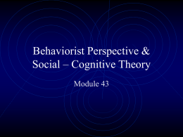 Social – Cognitive Theory