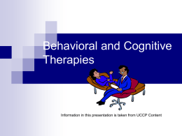Behavioral and Cognitive Therapies