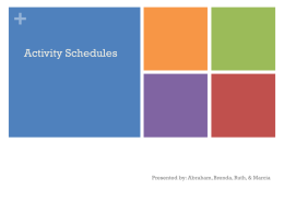 Activity Schedules