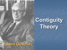 Contiguity Theory