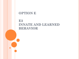 E3 Innate and Learned Behavior