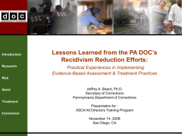 Jeffrey Beard`s Presentation - Lesson`s Learned from the PA