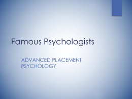 Famous Psychologists