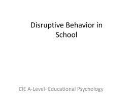 Disruptive Behaviour in School powerpoint