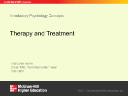 Therapy and Treatment - McGraw Hill Higher Education