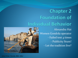 Ch2 Foundation of individual behavior