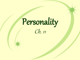 Ch. 11 Personality Notes doc