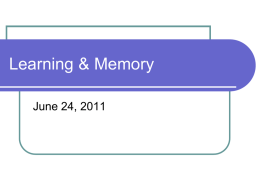 June 24_Learning & Memory