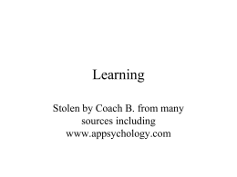 Learning and Behaviorism