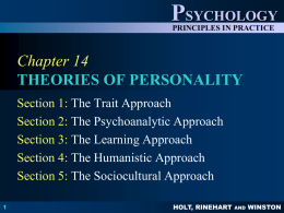 CHAPTER 14 THEORIES OF PERSONALITY