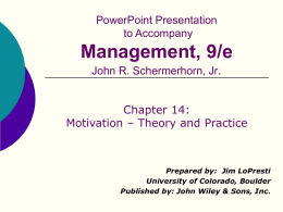 Chapter 14: Motivation -- Theory and Practice