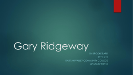 Personality Analysis of Gary Ridgeway, The Green River Killer