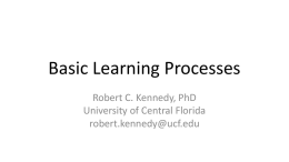 Basic Learning Processes - Webcourses