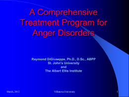 Anger As A Disorder: Moving Beyond DSM-IV-TR