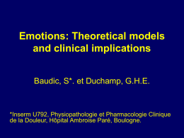 Emotions: Theoretical models and clinical implications
