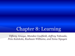 Chapter 8: Learning - rcook
