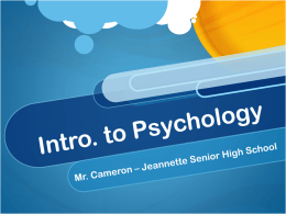 Intro. to Psychology - jeannette.k12.pa.us