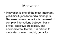Motivation - Matt`s Media Research