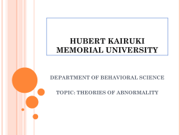 HUBERT KAIRUKI MEMORIAL UNIVERSITY