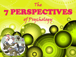 The 7 PERSPECTIVES of Psychology
