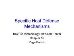 Specific Host Defense Mechanisms
