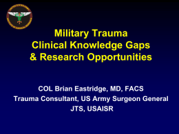 ATACCC Presentation on Military Trauma Research Gaps