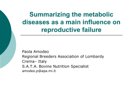 Summarizing the metabolic disease as a main influence on