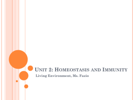 Unit 2: Homeostasis and Immunity