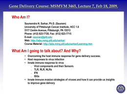 Gene Delivery Course - University of Pittsburgh