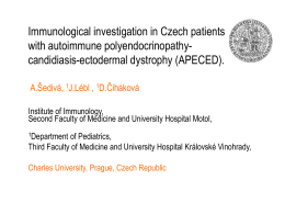 Immunological investigation in Czech patients with