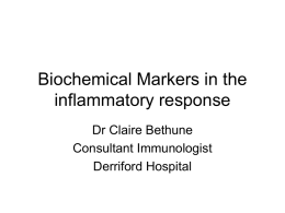 Biochemical Markers in the inflammatory response